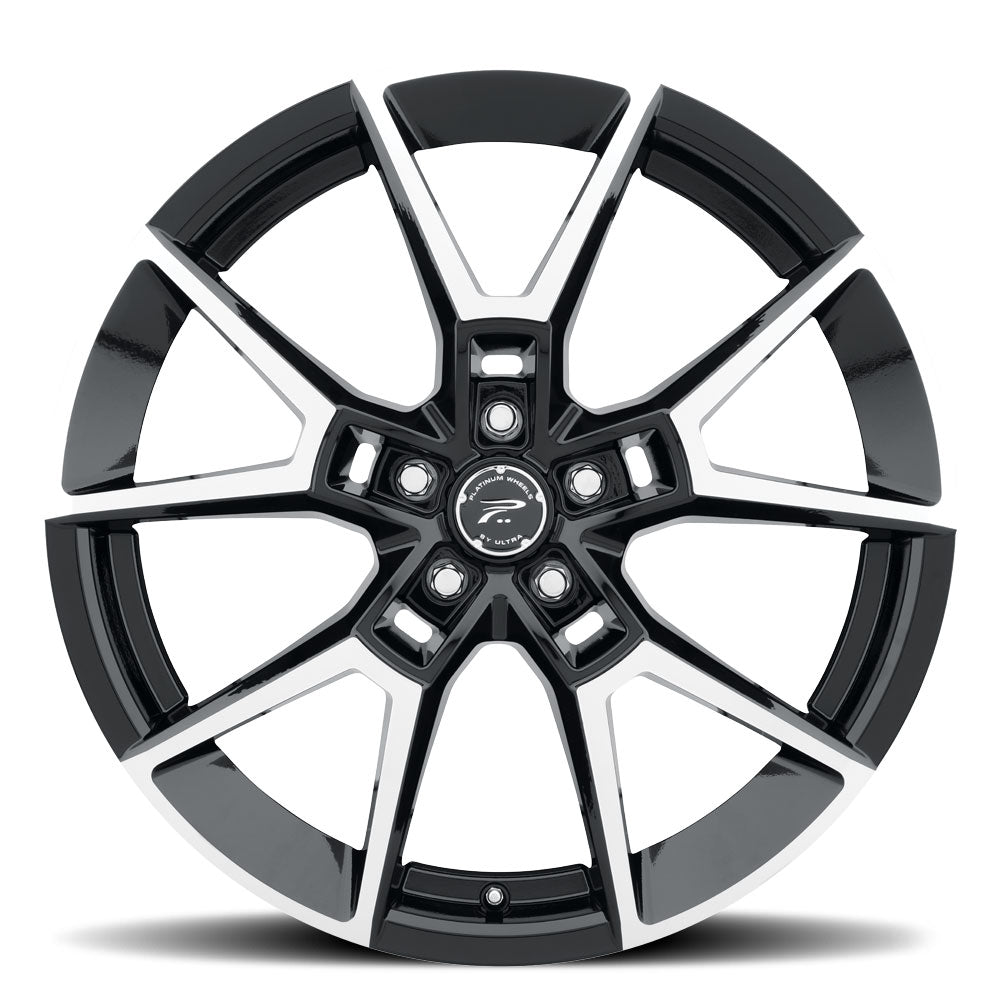 Product of Ultra Wheel 20x8.5 Black With Natural Face Wheel - 5x4.40 Bolt Pattern 
