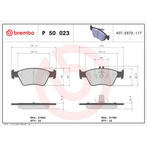 Brembo P50023 Brake Pad||p50023_Drw.Jpg||87||brmp50023||1753347