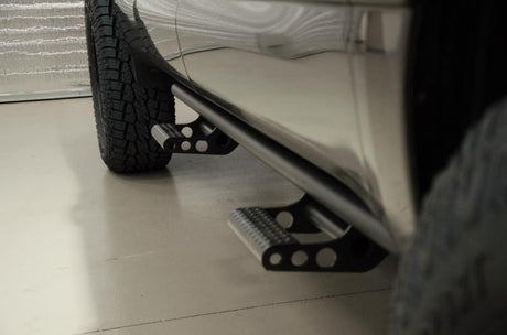 Product of N-Fab F174RKRCCS4 Black Steel Round Tube Rocker Panel Guard 