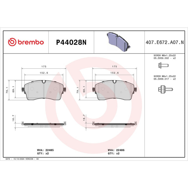 Brembo P44028n Brake Pad||p44028n_Drw.Jpg||85||brmp44028n||1684630