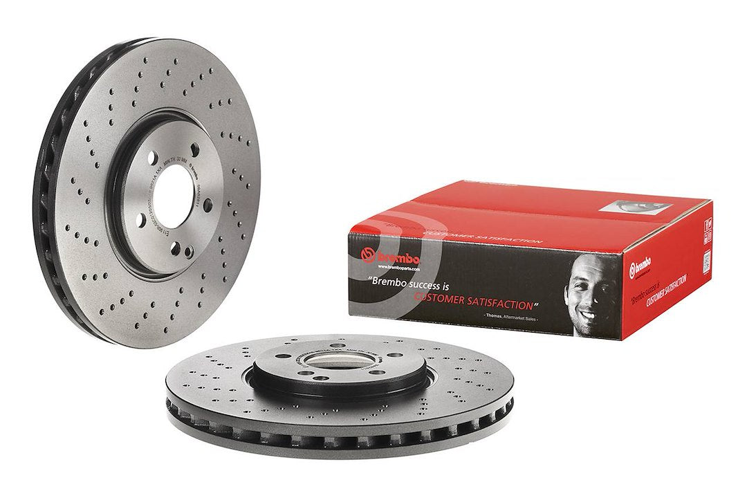 Product of Brembo 09A82811C02 Vented Cross Drilled 1 Piece Brake Rotor 