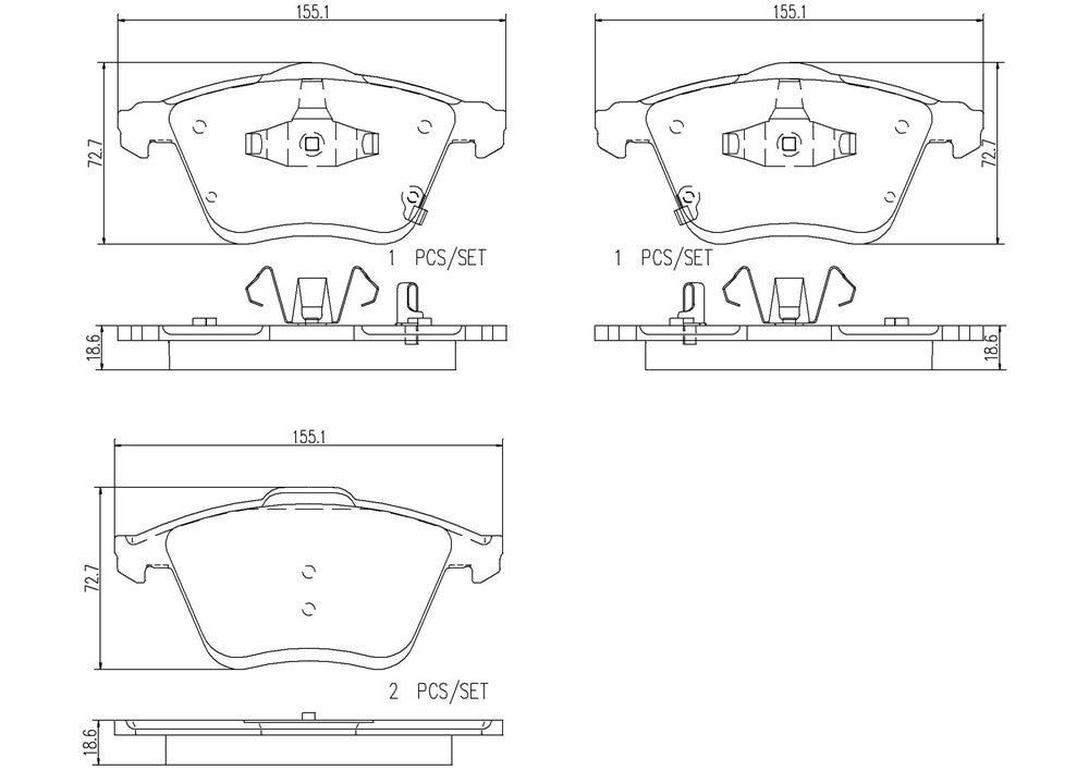 Product of Brembo P49038N Brake Pad - Set Of 4 