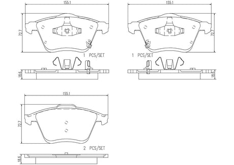 Product of Brembo P49038N Brake Pad - Set Of 4 