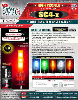 Driver Industrial Opco Llc Sc4-Fa Warning Whip Light||ds-Sw-Sc4-X-Ledwhiplight-Revb.Jpg||88||drvsc4fa||1344831