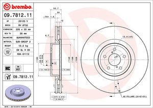 Product of Brembo 09781211C02 Vented 1 Piece Brake Rotor 