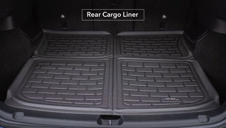 Product of 3D Mats M1CH0871309 Black Thermoplastic Rubber Of Carbon Fiber Texture To Back Of 2nd Seat Cargo Area Liner 