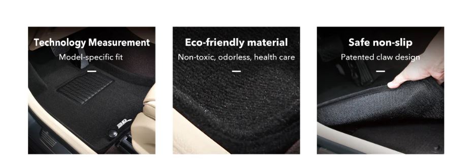 Product of 3D Mats ELEGANT Series L1DG03204709 Black Thermoplastic Rubber Of Carbon Fiber Texture Floor Liner 