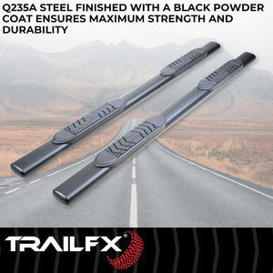 Product of TrailFX A7100T TFX 5" Oval Straight Side Bars Nerf Bar With Surface Steps 
