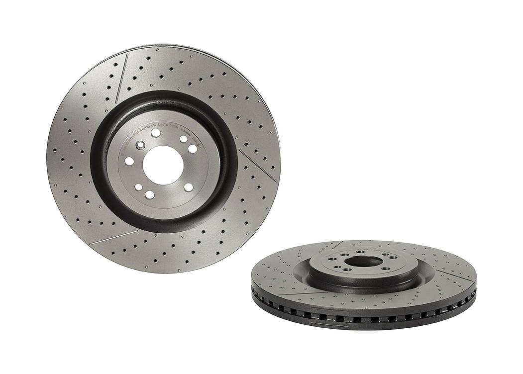 Product of Brembo 09B80511C02 Vented Cross Drilled 1 Piece Brake Rotor 