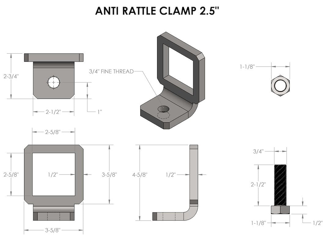 Bulletproof Hitches 25antirattle Trailer Hitch Receiver Tube Anti Rattle Bracket||2.5 Inch Anti Rattle Clamp (2).Jpg||86||bph25antiratt||1436376