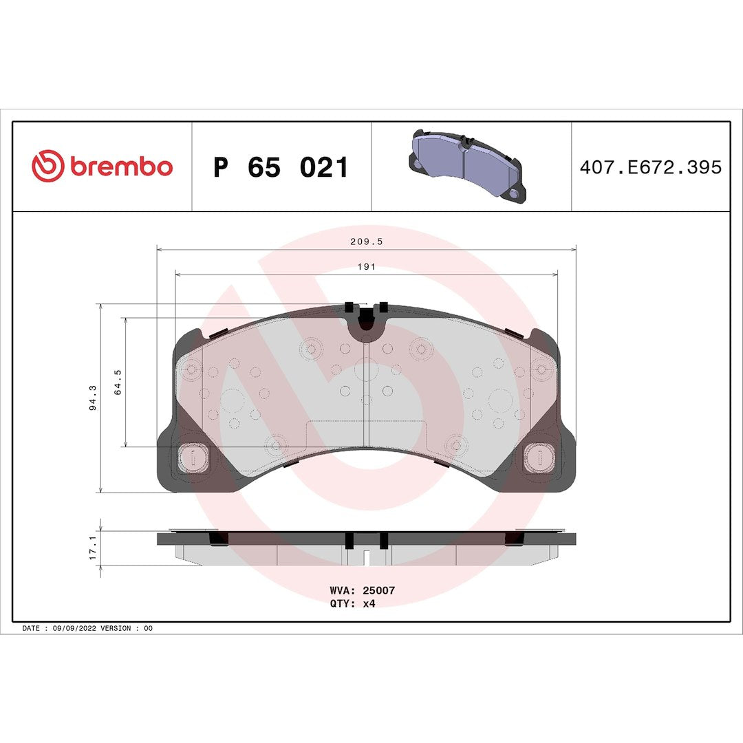 Brembo P65021 Brake Pad||p65021_Drw.Jpg||87||brmp65021||1753926