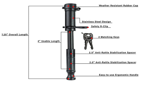 Bulletproof Hitches Blackbplp3 Trailer Hitch Pin||blackbplp3_1.Jpg||86||bphblackbplp3||1551379