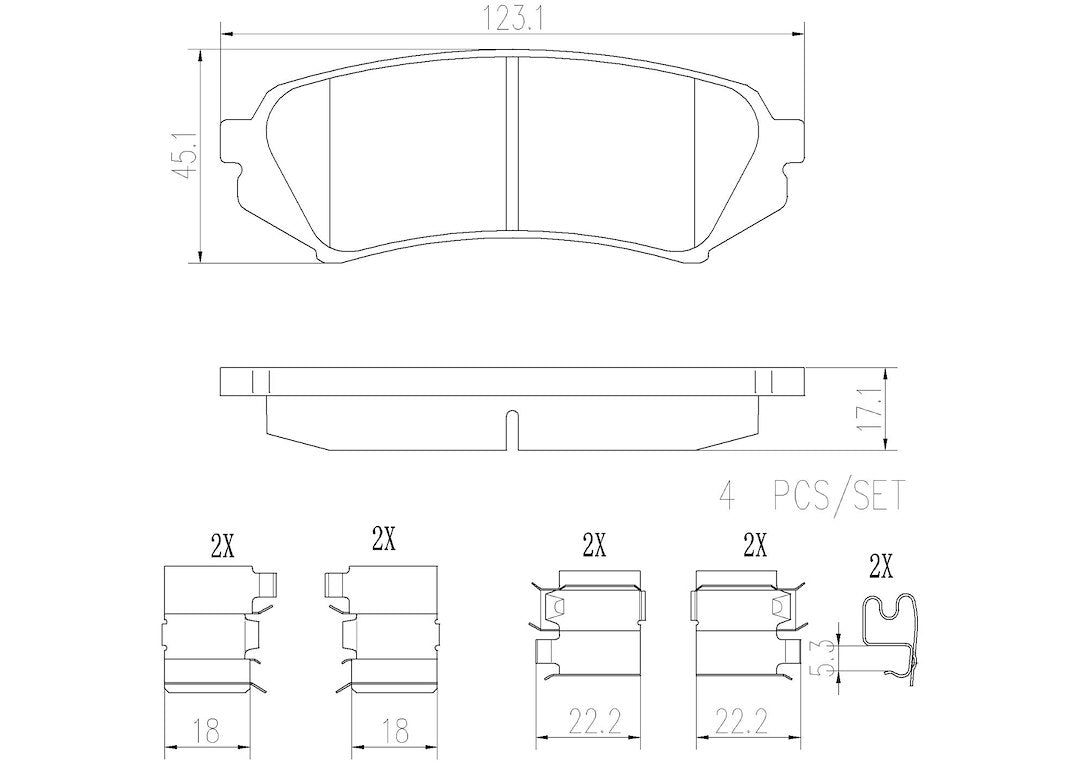 Product of Brembo P83049N Brake Pad - Set Of 4 