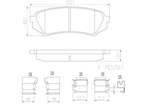 Product of Brembo P83049N Brake Pad - Set Of 4 