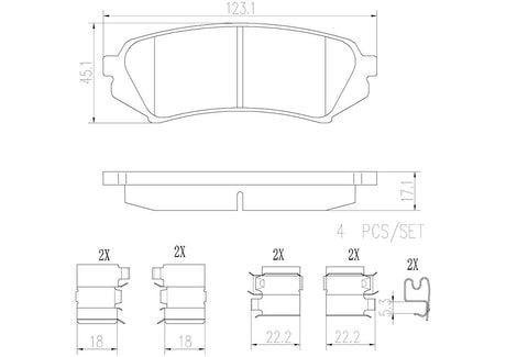 Product of Brembo P83049N Brake Pad - Set Of 4 