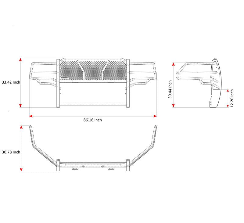 Black Horse Offroad Ru-Dora10-B Grille Guard||ru-Dora10-B_7.Jpeg||91||blkrudora10b||2239269