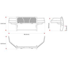 Black Horse Offroad Ru-Dora10-B Grille Guard||ru-Dora10-B_7.Jpeg||91||blkrudora10b||2239269
