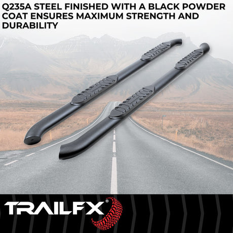 Product of TrailFX A1009B TFX 4" Oval Tube Side Steps Nerf Bar With Surface Steps 