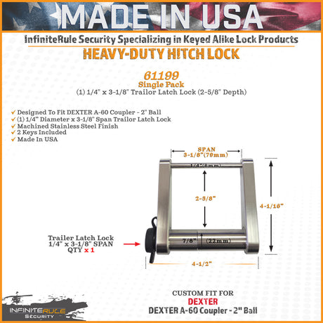 Infiniterule 61199-S Trailer Hitch Lock||61199-S_2.Jpg||87||inf61199s||2254492