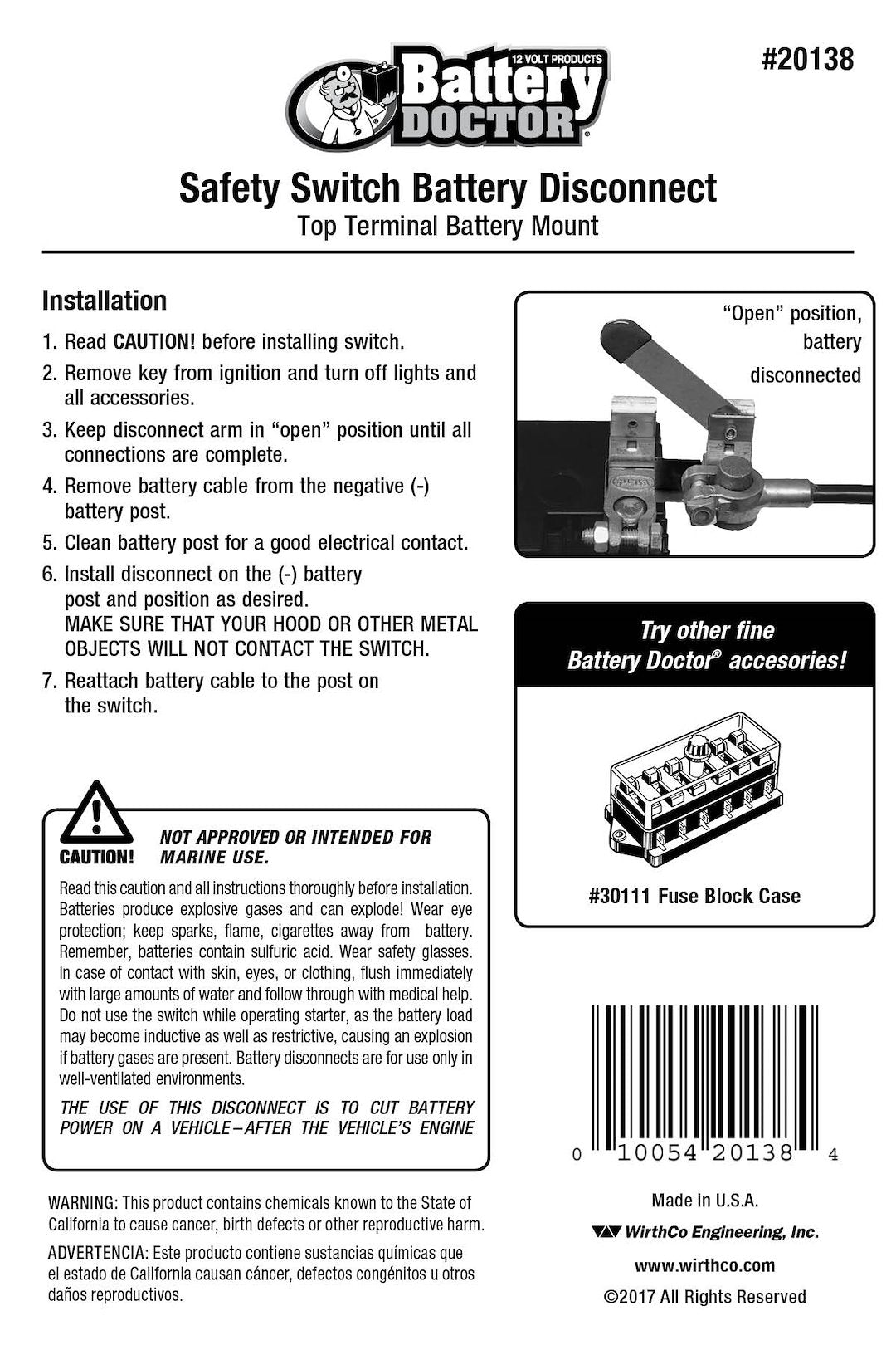 Product of Wirthco 20138 Battery Disconnect Switch