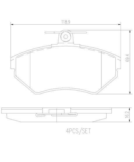 Product of Brembo P85032N Brake Pad - Set Of 4 