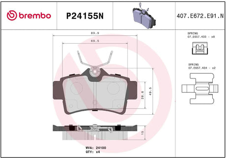 Brembo P24155n Brake Pad||p24155n_R.Jpg||86||brmp24155n||2091790