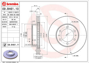 Product of Brembo 09B46111C02 Vented 1 Piece Brake Rotor 