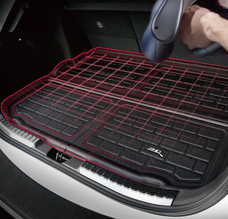 Product of 3D Mats M1BM1301309 Black Thermoplastic Rubber Of Carbon Fiber Texture Behind 2nd Seat Cargo Area Liner 