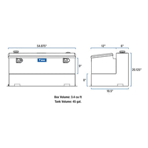 Product of UWS TT-45-COMBO-BLK Diesel Liquid Transfer Tank 45 Gallon Rectangular 
