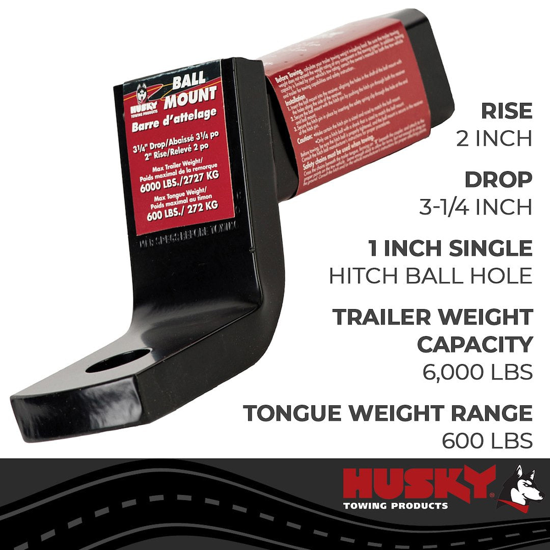 Product of Husky Towing 31359 2 Inch Receiver Trailer Hitch Ball Mount 