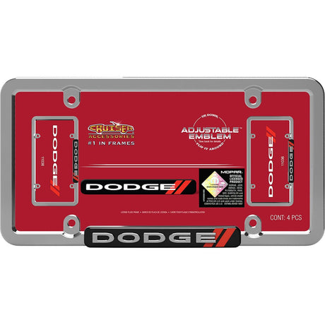 Cruiser 11036 License Plate Frame||11036_P01-Dodge_Chrome_Red-Inpack.Jpg||86||c3411036||851431
