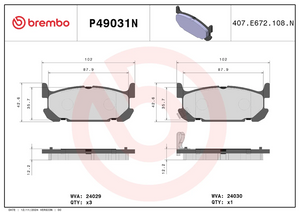 Brembo P49031n Brake Pad||p49031n_1.Png||86||brmp49031n||2104622