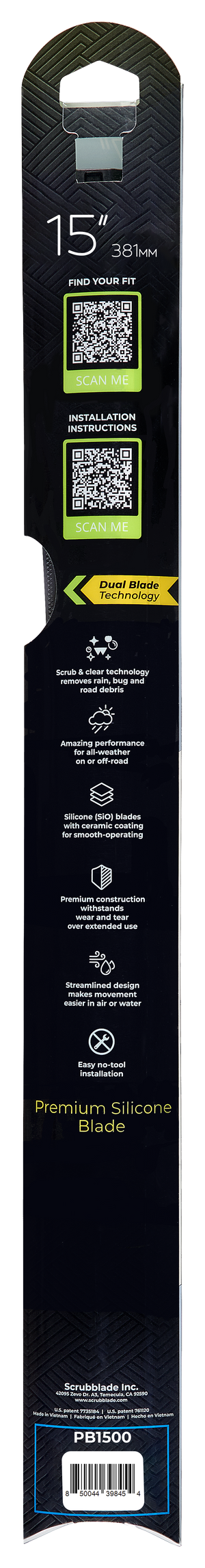 Scrubblade Be1500 Windshield Wiper Blade||||87||scrbe1500||1918703