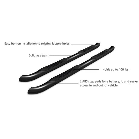 Product of Black Horse Offroad 9B080203A Nerf Bar With Surface Steps 