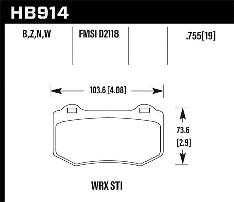 Product of Hawk Performance HB914Z.580 Performance Brake Pad - Set Of 4 