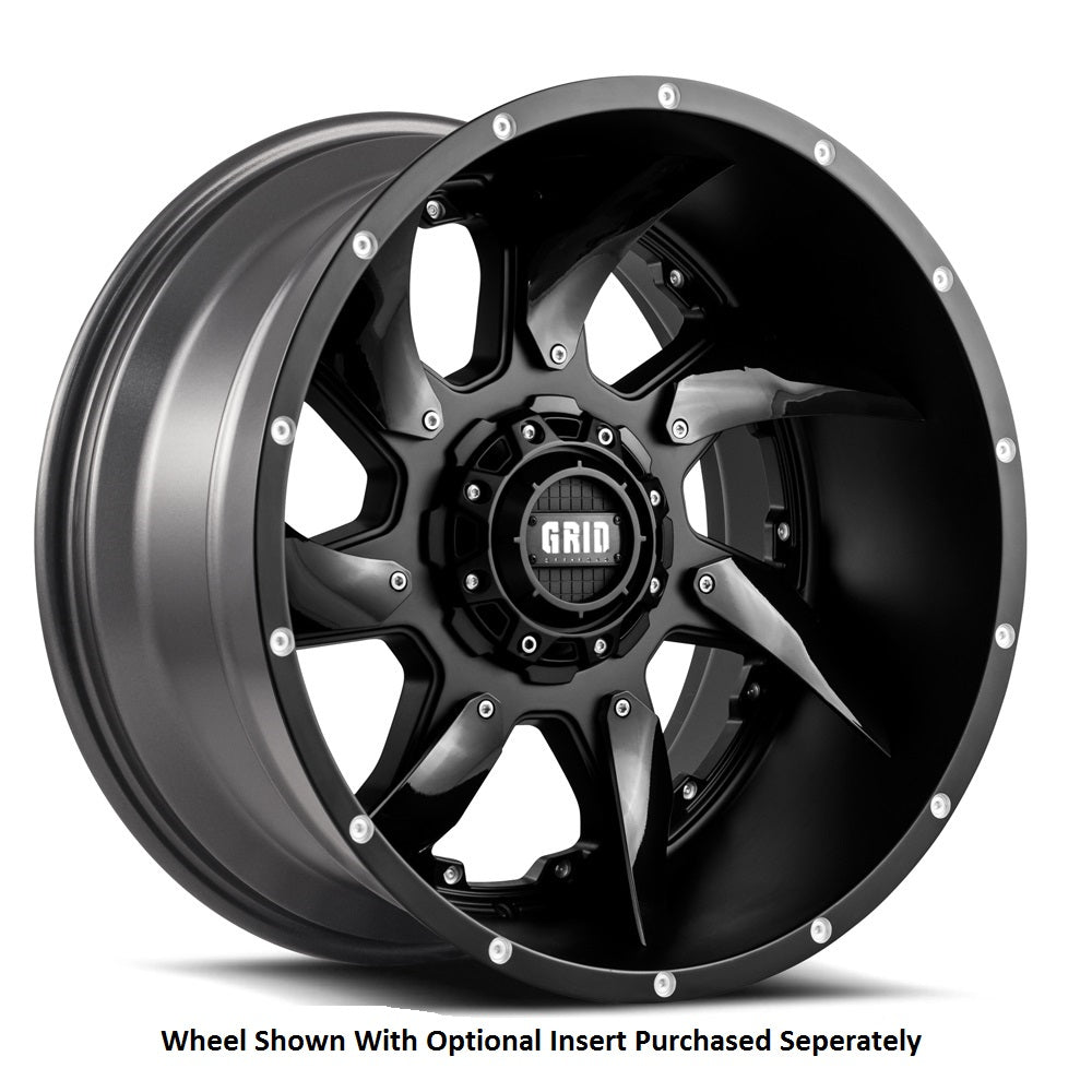 Product of Grid Wheels 22x12 Black Wheel - 8x7.08 Bolt Pattern 