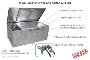 Product of RDS Tanks 74724 Rectangular 50 Gallon Auxiliary Fuel Tank 