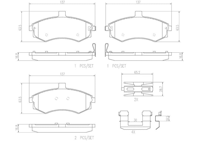 Product of Brembo P30020N Brake Pad - Set Of 4 