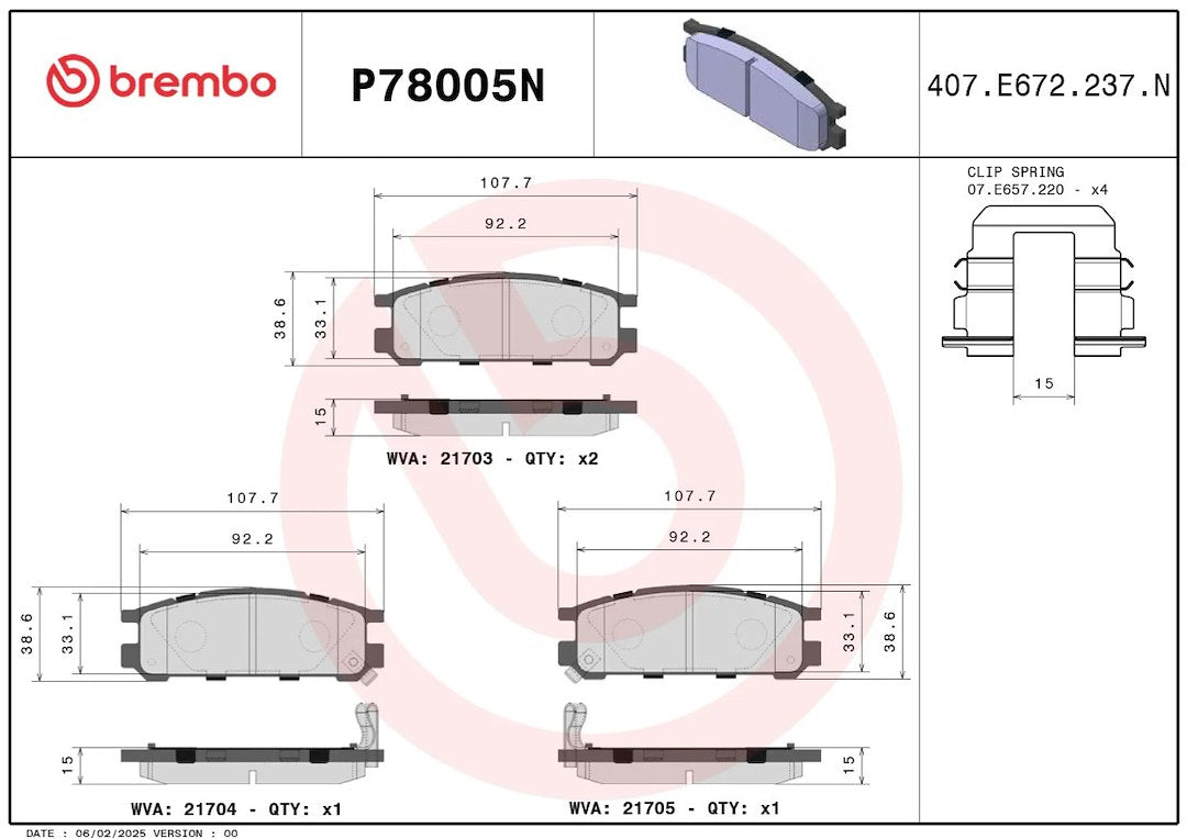 Brembo P78005n Brake Pad||p78005n_2.Jpg||86||brmp78005n||2091746