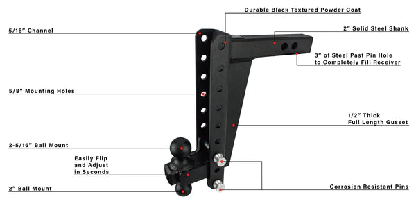 Product of Bulletproof Hitches HD2012 2 Inch Receiver Trailer Hitch Ball Mount 