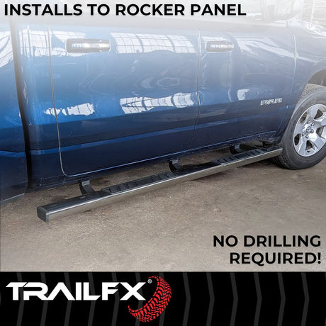 Product of TrailFX A4004S TFX 4" Trapezoid Side Steps Nerf Bar With Surface Steps 