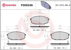 Brembo P30034n Brake Pad||p30034n_R.Jpg||86||brmp30034n||2091583