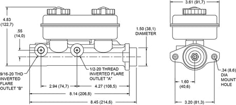 Product of Wilwood Brakes 260-4893 Brake Master Cylinder