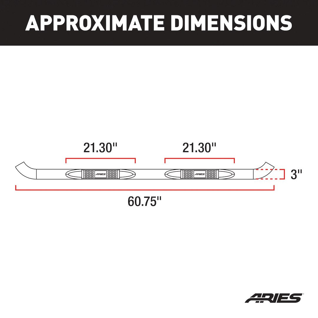 Product of Aries 203017 Nerf Bar With Surface Steps 