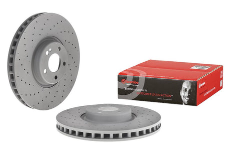 Product of Brembo 09D52413C02 Vented Cross Drilled 1 Piece Brake Rotor 
