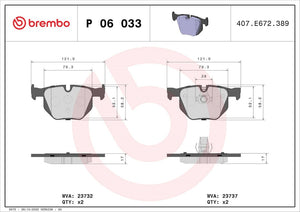 Product of Brembo P06033 Brake Pad - Set Of 4 