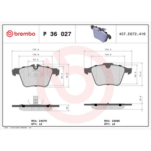 Brembo P36027 Brake Pad||p36027_Drw.Jpg||88||brmp36027||1753083