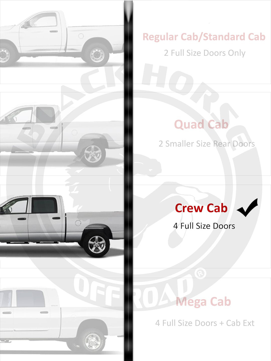 Product of Black Horse Offroad RN-DGRAM-19-85-BK Cutlass Running Board 