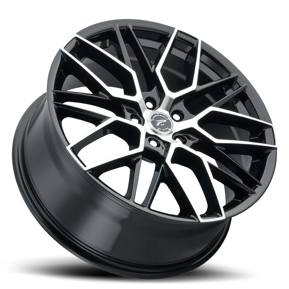 Product of Ultra Wheel 20x8.5 Black With Natural Face Wheel - 5x4.40 Bolt Pattern 