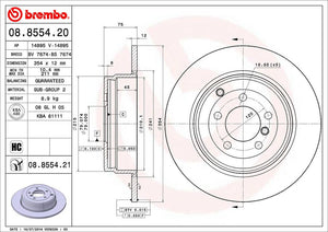 Product of Brembo 08855421C02 Solid 1 Piece Brake Rotor 